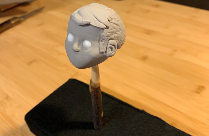 Finished head sculpture. He's handsome right?