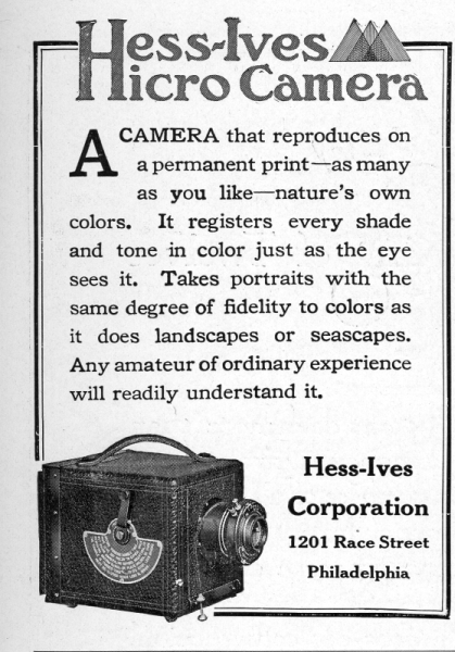 1916 Hess Ives camera ad